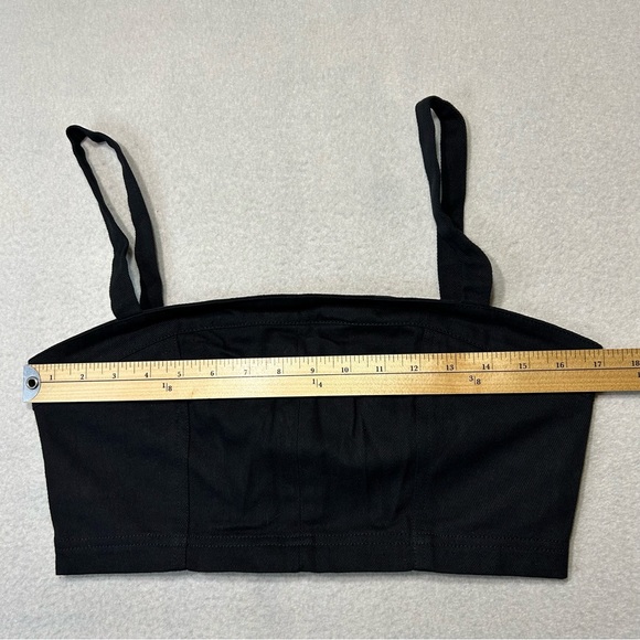 WORKHALL Black Crop Zip Back Top Size L - Picture 6 of 7